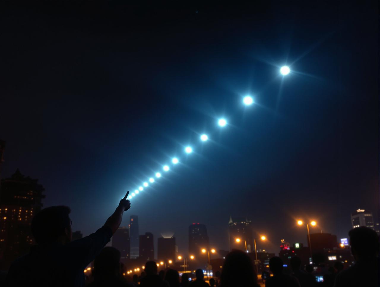 外星人真的存在？某地夜空出现不明飞行物，多人拍下视频